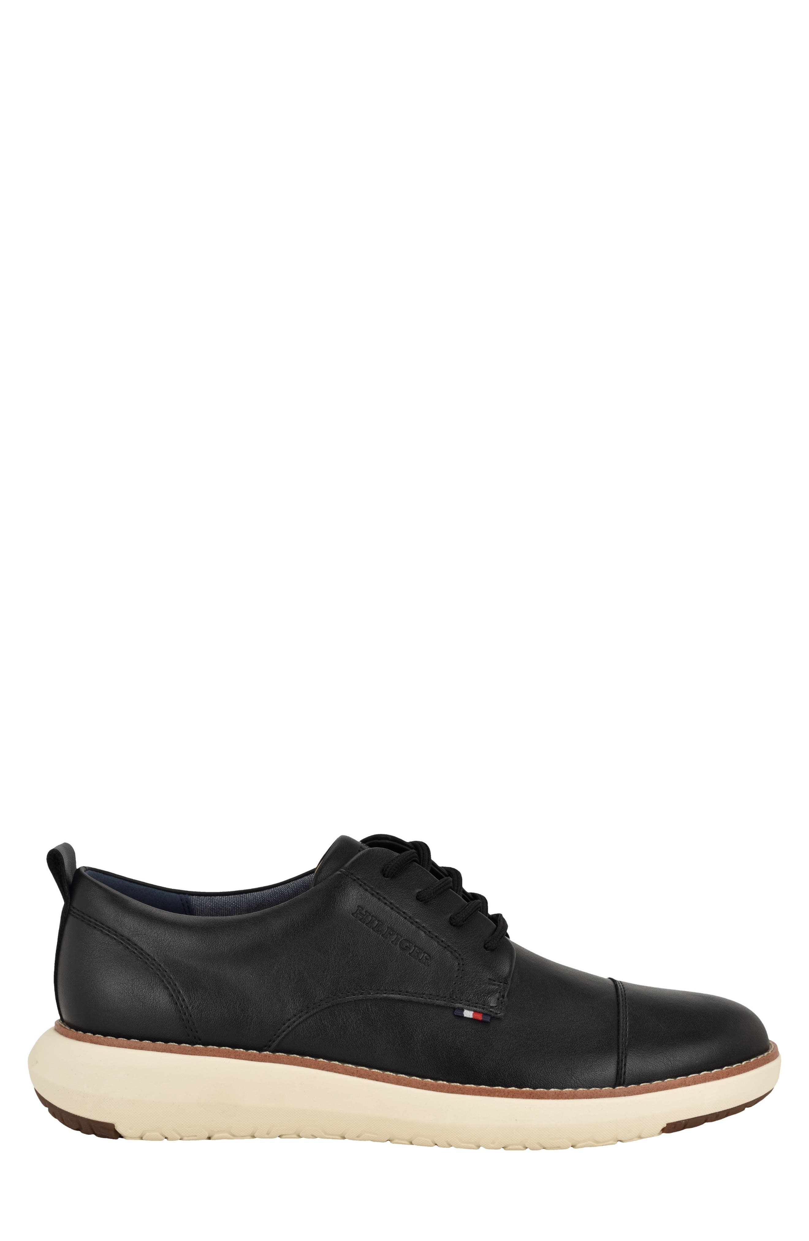 Tommy Hilfiger Fader Faux Leather Cap Toe Derby, Alternate, color, Black
