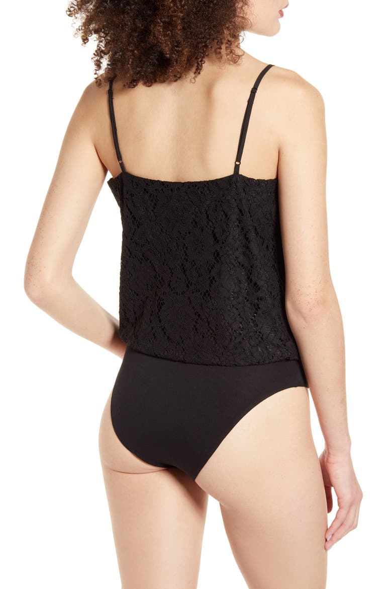 x Influencing in Color Houston Cami Lace Bodysuit, Alternate, color, BLACK LACE