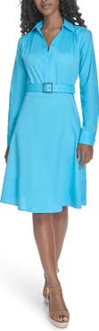 Calvin Klein Belted Long Sleeve Dress
