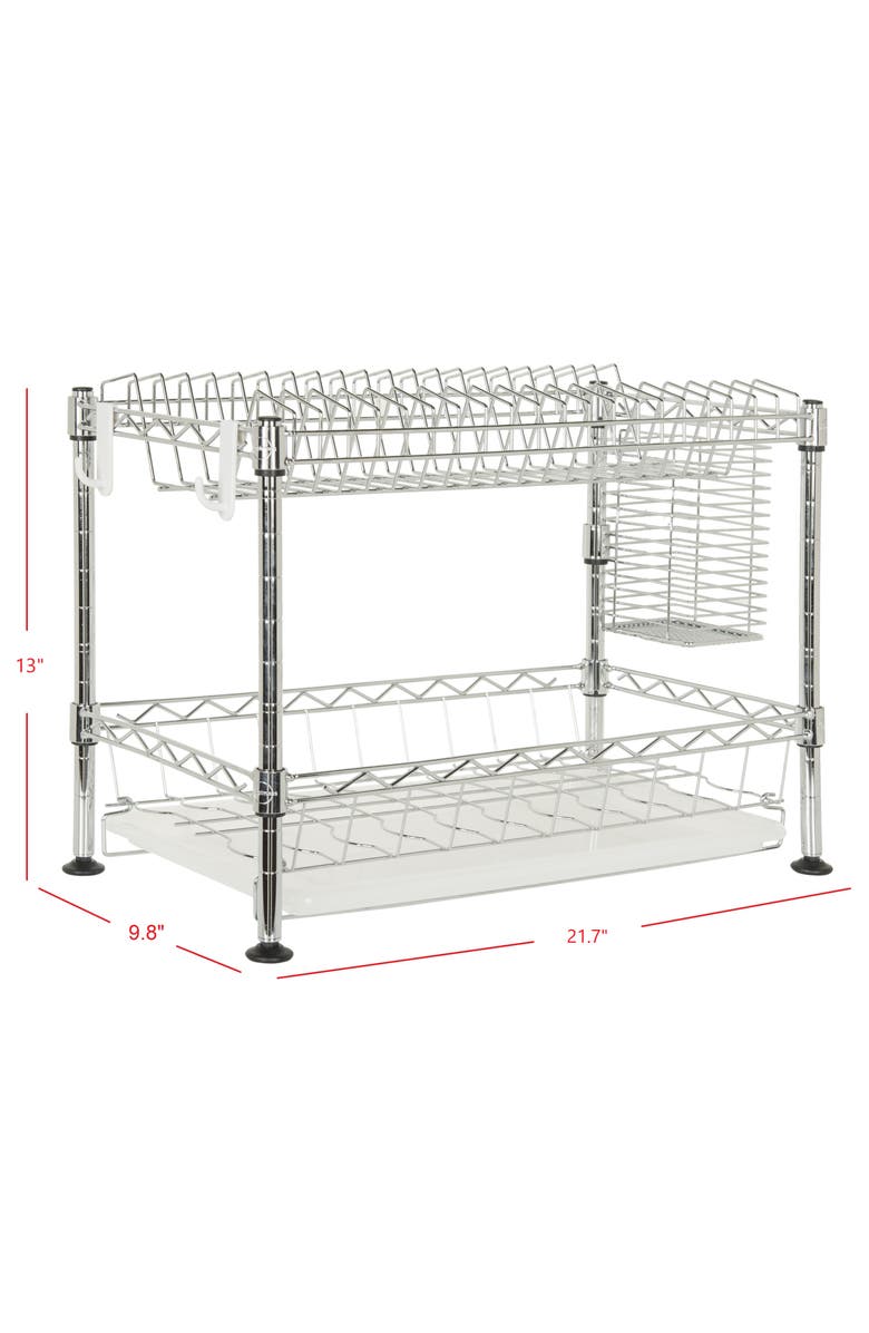 JONATHAN Y Brooklyn 24" Adjustable Dish Rack, Chrome, Alternate, color, Chrome