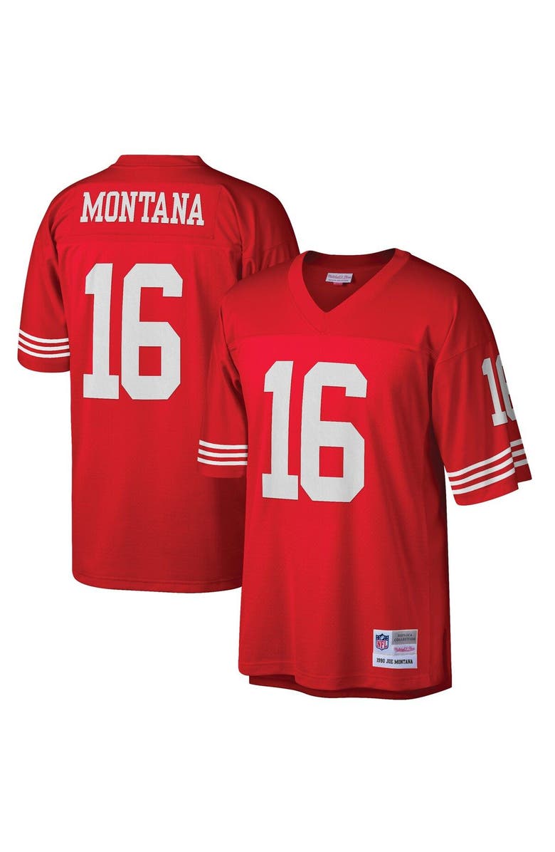 Mitchell & Ness Men's Mitchell & Ness Joe Montana Scarlet San Francisco 49ers Big & Tall 1990 Retired Player Replica Jersey, Main, color, Scarlet