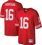 Mitchell & Ness Men's Mitchell & Ness Joe Montana Scarlet San Francisco 49ers Big & Tall 1990 Retired Player Replica Jersey