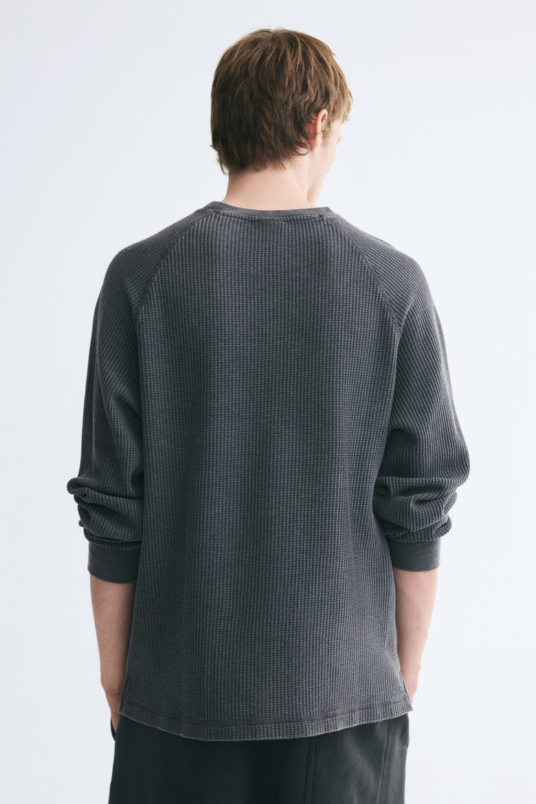 Regular-Fit Waffled Shirt, Alternate, color, Dark gray