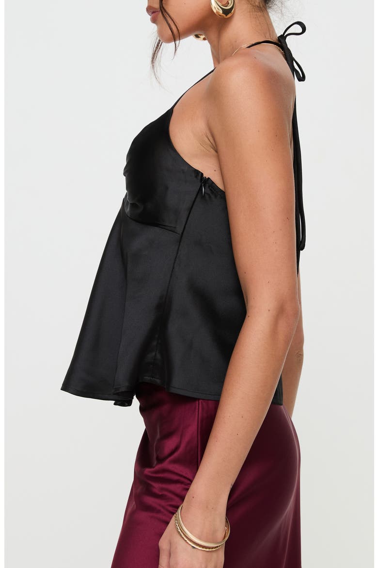 Born to Be Halter Top, Alternate, color, BLACK