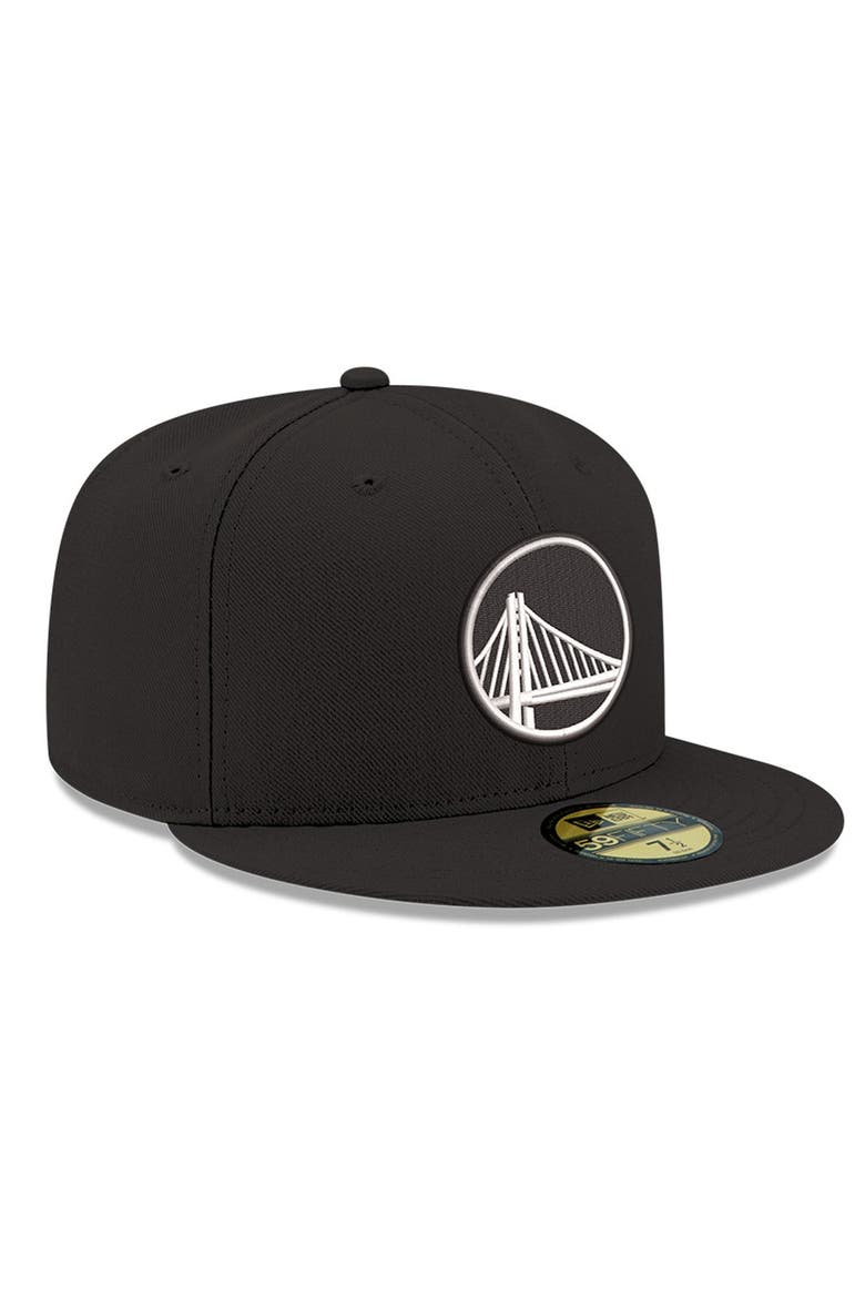 Men's New Era Black/White Golden State Warriors 59FIFTY Fitted Hat, Alternate, color, Black