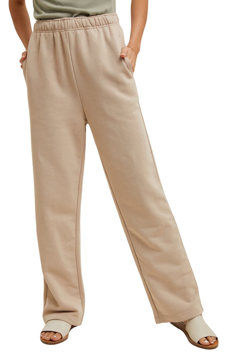 WISHLIST Straight Leg Sweatpants, Alternate, color, Taupe