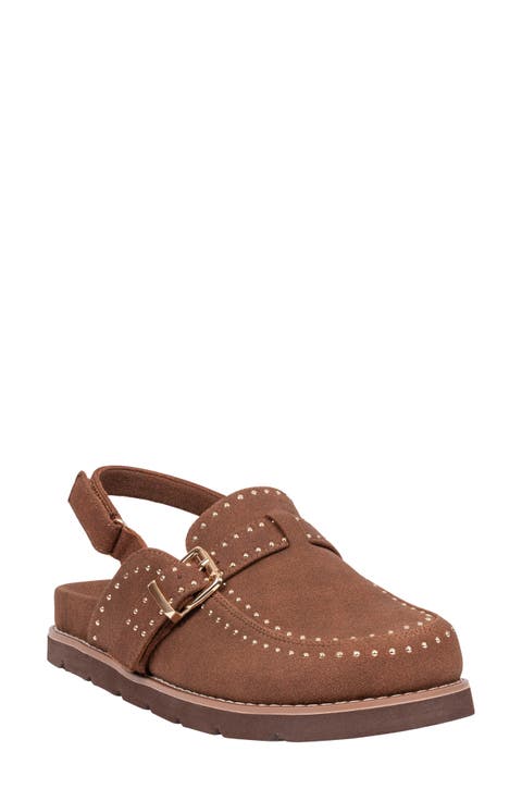 Corell Studded Faux Leather Slingback Clog