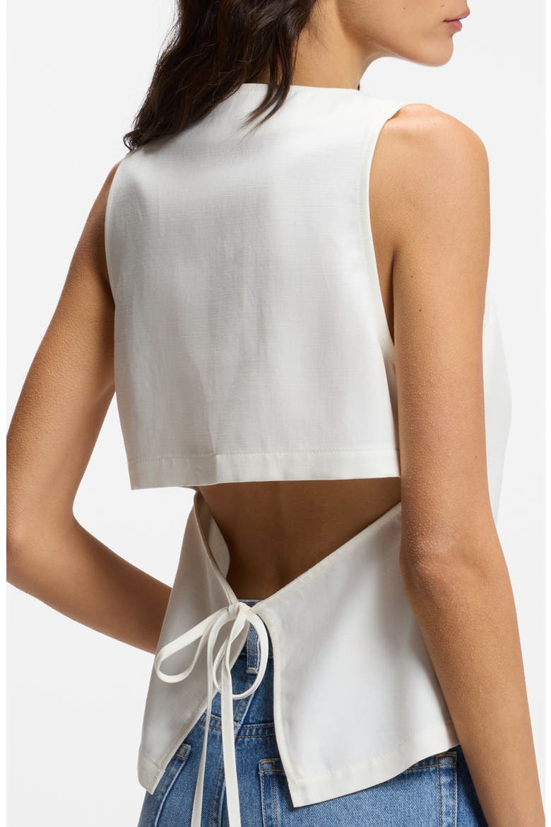Cutout Back Vest, Alternate, color, SOFT CREAM