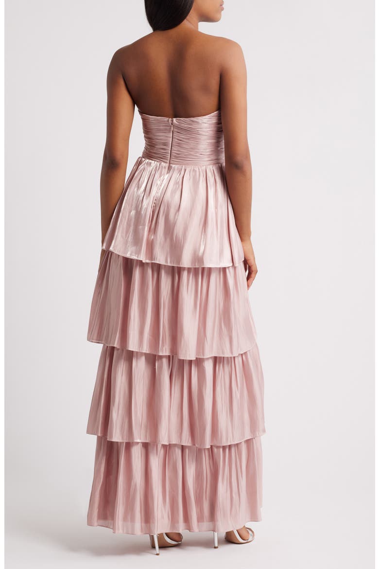 Bella Strapless Tiered Gown, Alternate, color, MAUVE