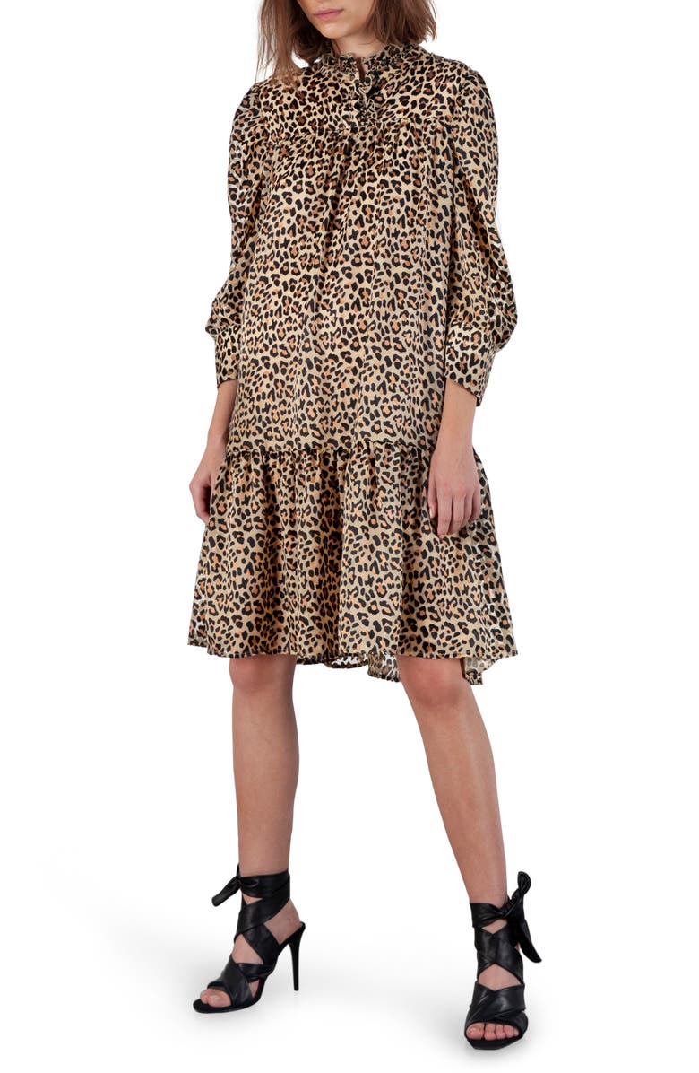 Birgitte Herskind Liva Leopard Burnout Shift Dress, Main, color, 