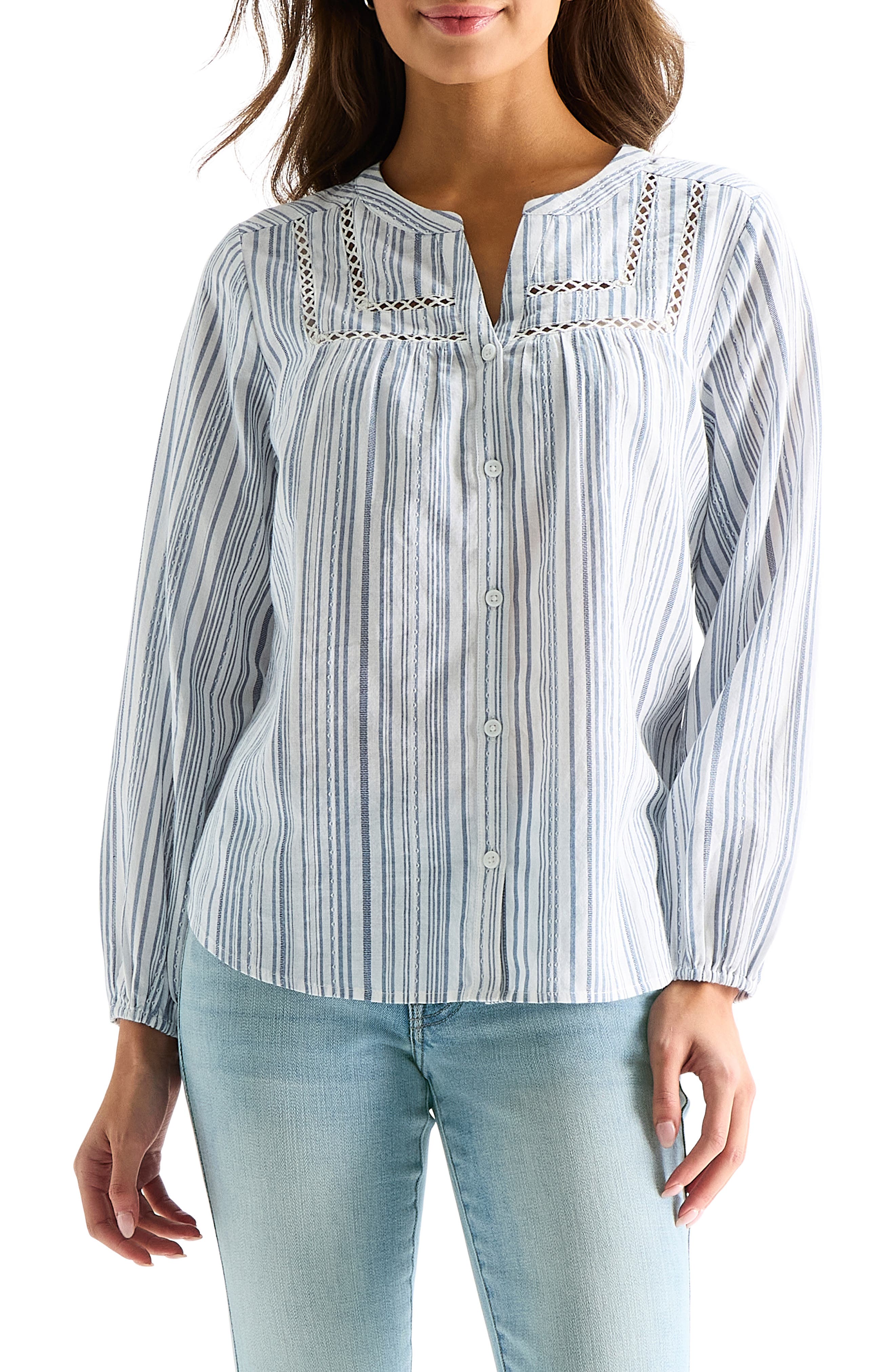 Lucky Brand Stitched Yoke Long Sleeve Button-Up Shirt