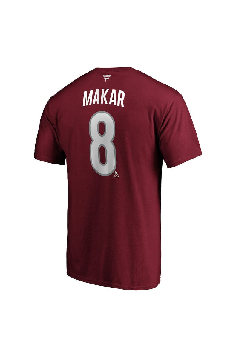 FANATICS Men's Fanatics Branded Cale Makar Burgundy Colorado Avalanche Authentic Stack Player Name & Number T-Shirt, Alternate, color, Burgundy