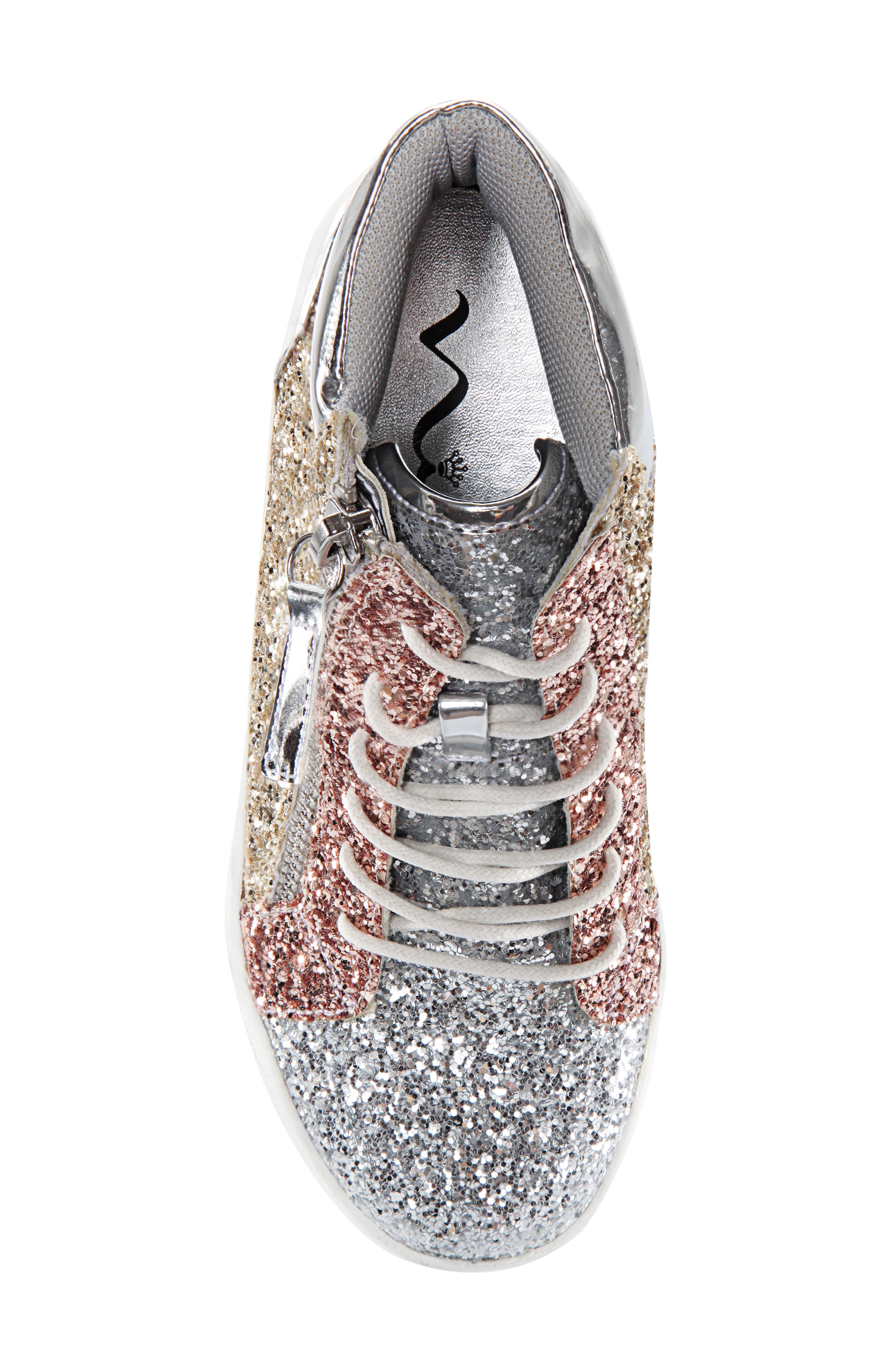 Nina Hylda Glitter High Top Sneaker, Alternate, color, 