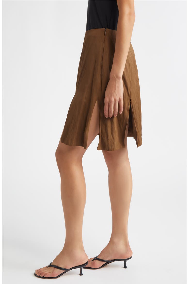 Shadow Slit Nylon Skirt, Alternate, color, BRONZE