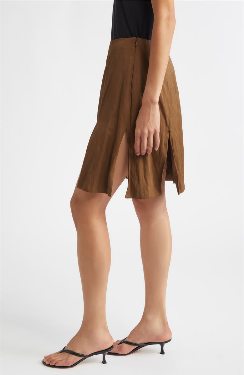 Eckhaus Latta Shadow Slit Nylon Skirt, Alternate, color, Bronze