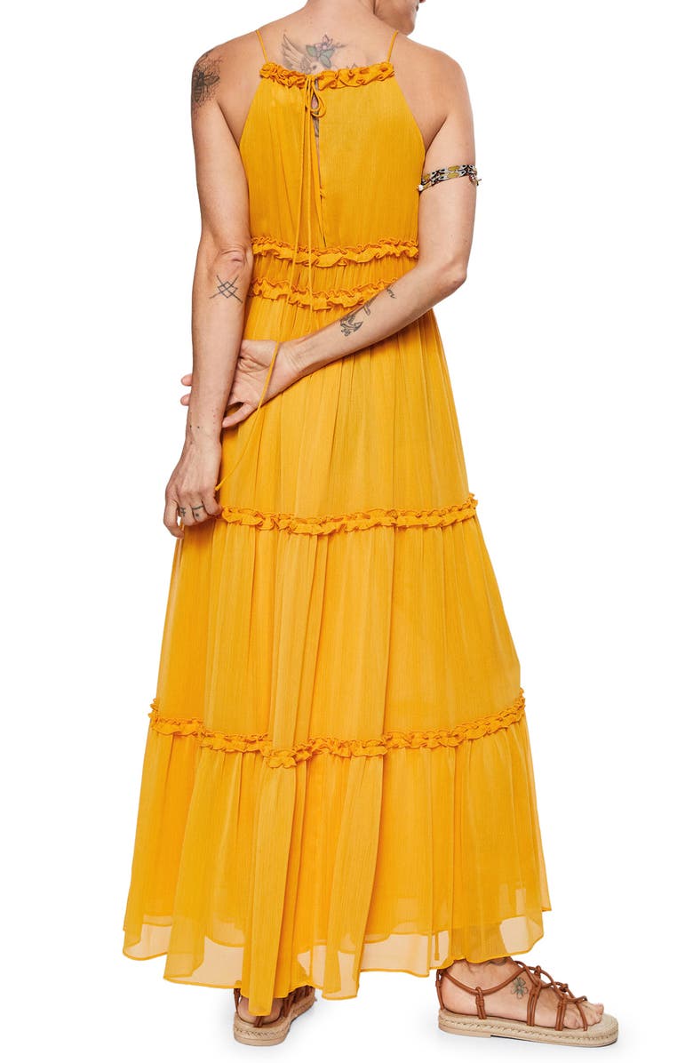 MANGO Ruffle Maxi Dress, Alternate, color, 