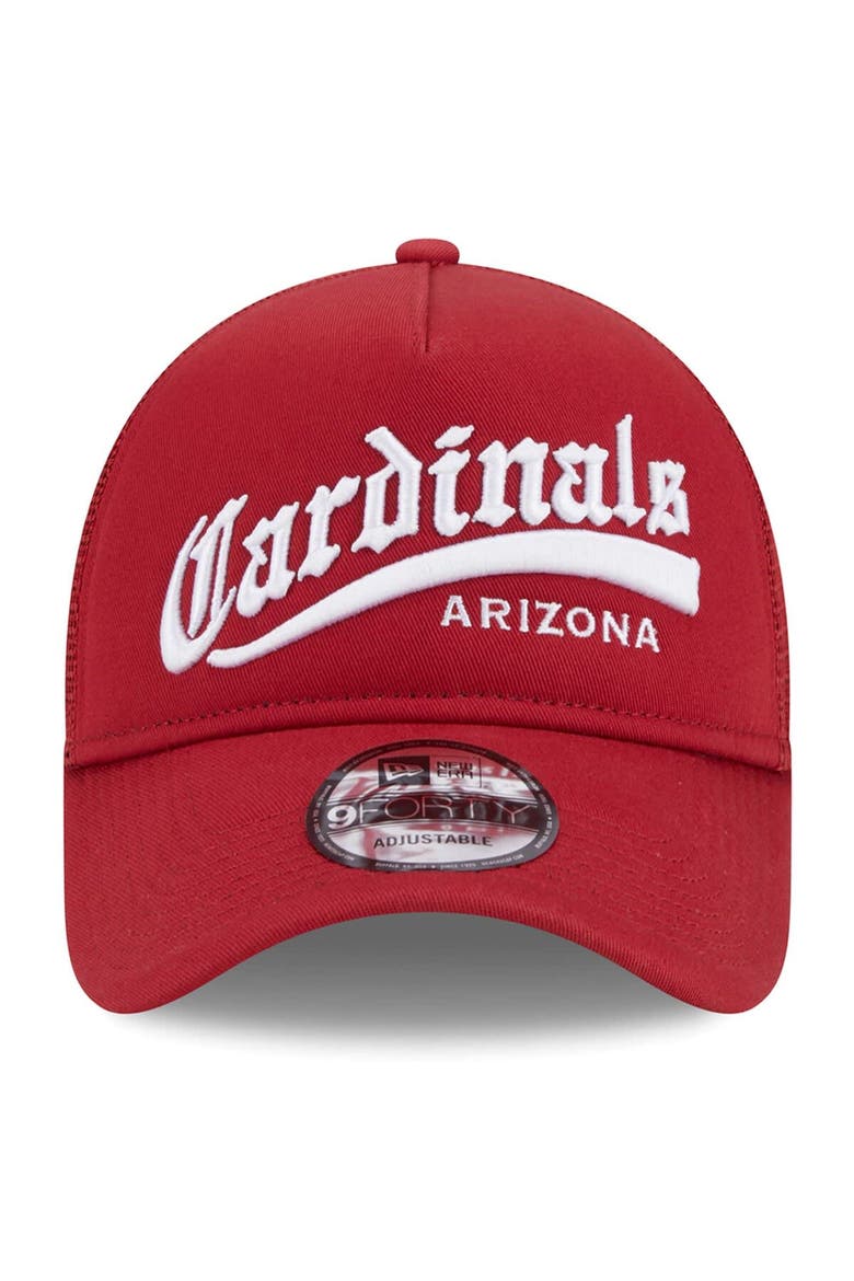 Men's New Era Cardinal Arizona Cardinals Caliber Trucker 9FORTY Adjustable Hat, Alternate, color, Cardinal