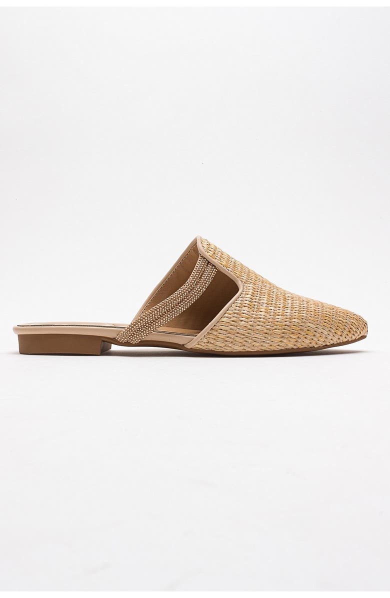 Prologue Shoes Pesa Woven Slippers, Alternate, color, Beige Faux Leather