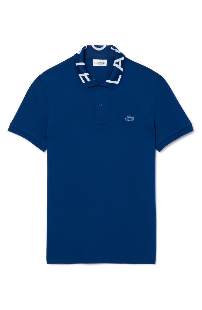 Lacoste Semi Fancy Slim Fit Piqué Knit Polo, Alternate, color, Globe