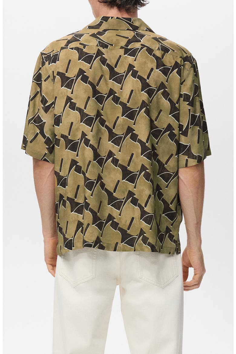Abstract Print Camp Shirt, Alternate, color, OCHRE