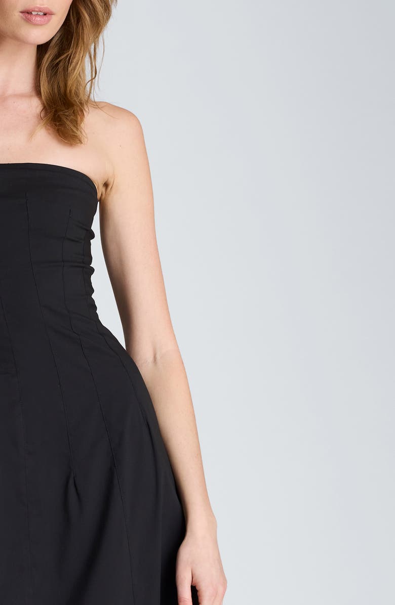 Kenneth Cole Strapless Stretch Poplin Maxi Dress, Alternate, color, Black