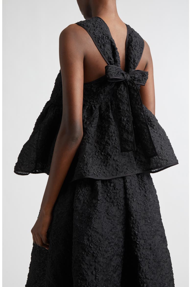 Cora Grasmere Matelassé Babydoll Top, Alternate, color, BLACK GRASMERE MATELASS