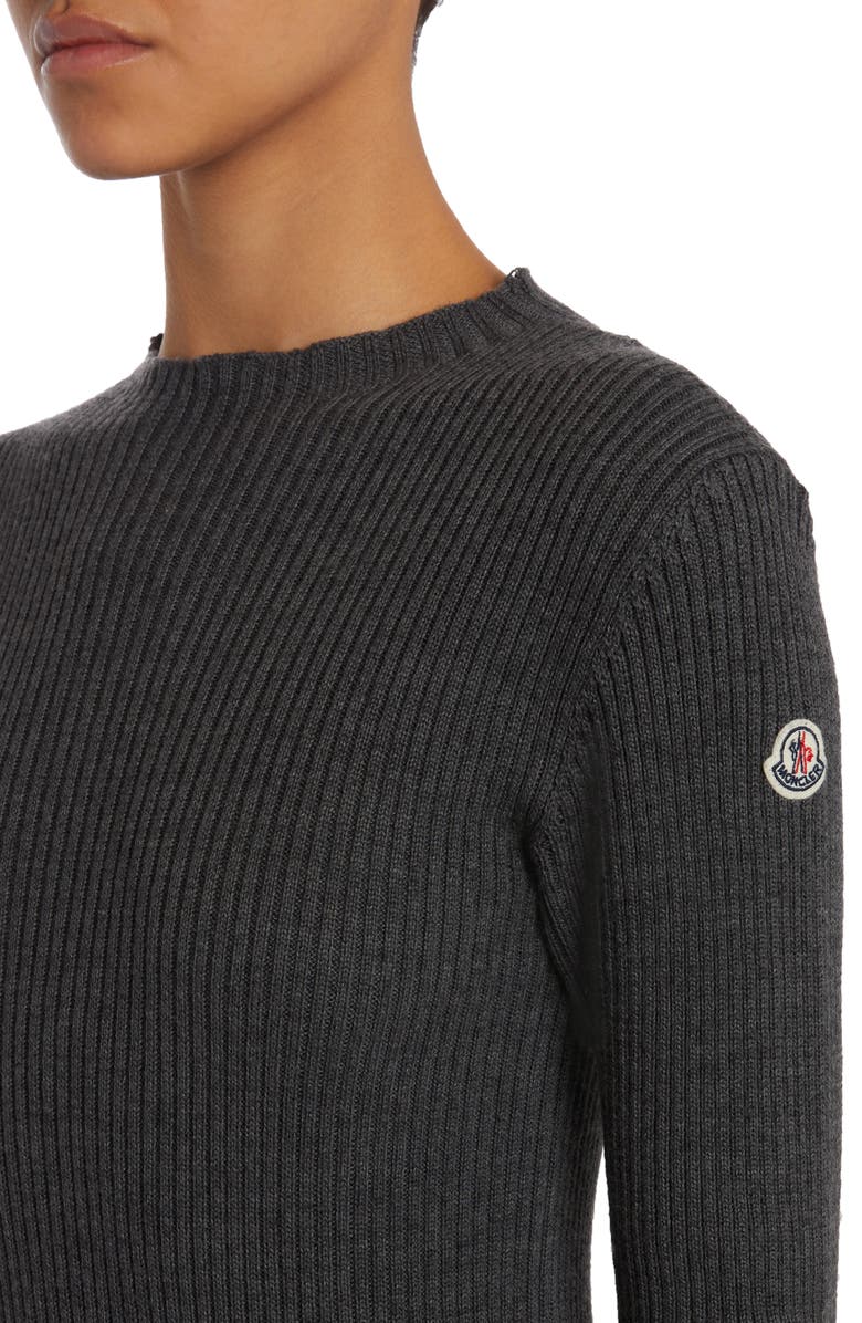 Moncler Long Sleeve Virgin Wool Blend Sweater Dress, Alternate, color,