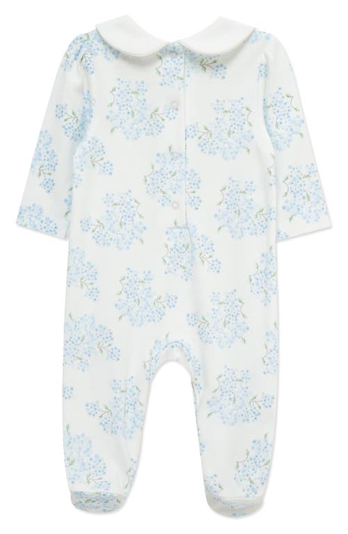 Shop Little Me Hydrangea Pima Cotton Smocked Footie In Floral