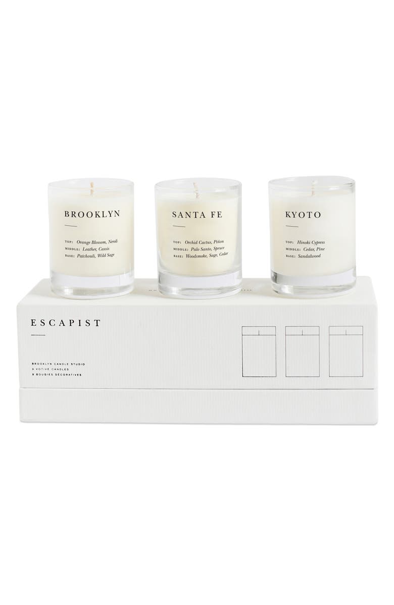BROOKLYN CANDLE STUDIO Smoke + Woods Votive Gift Set, Main, color, 