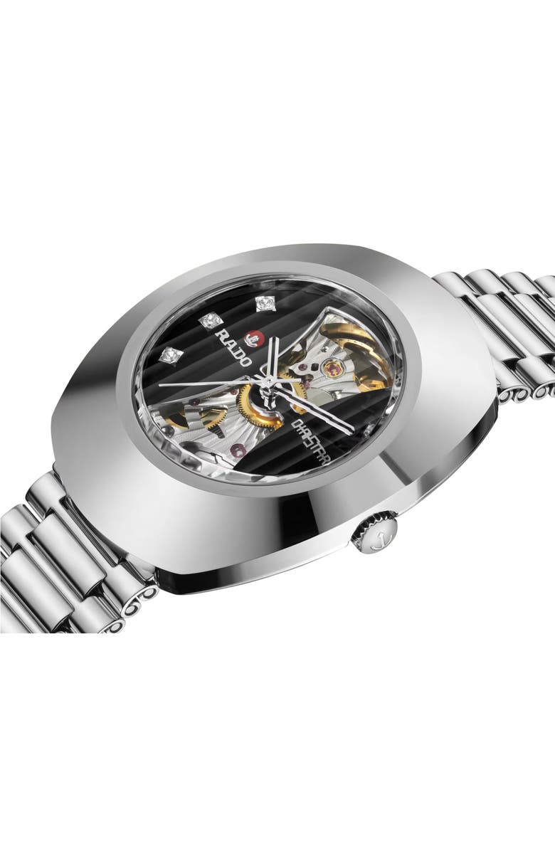 RADO DiaStar Original Skeleton Open Heart Automatic Bracelet Watch, 35mm, Alternate, color,