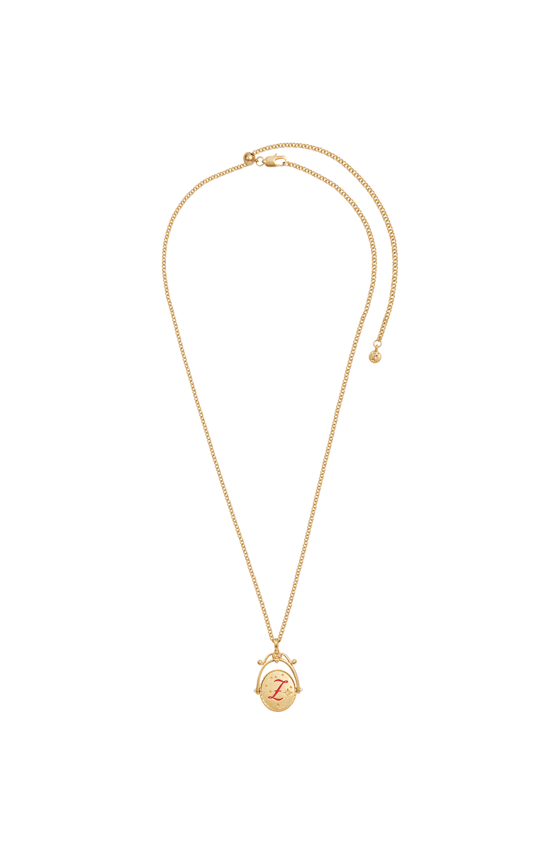 Fable England Z Initial Zigzag Clover Gold Spinner Chain Necklace, Alternate, color, Gold