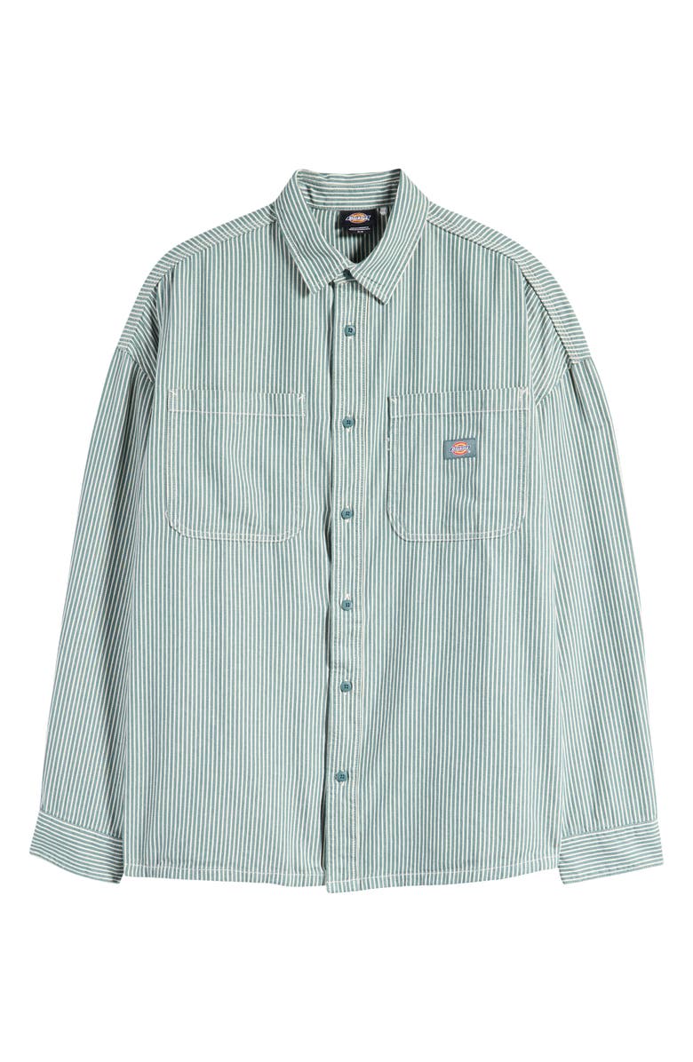 Dickies Hickory Stripe Button-Up Work Shirt, Main, color, 