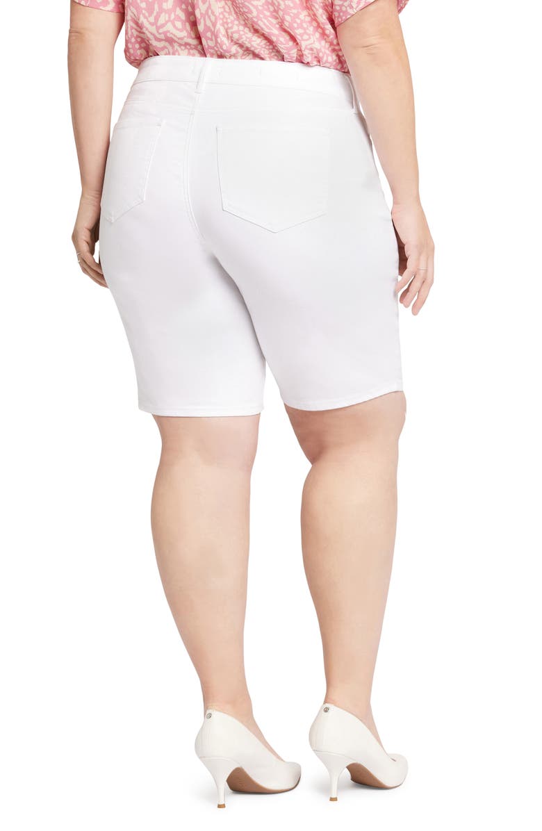 NYDJ Briella Floral Print Bermuda Shorts, Alternate, color, Optic White