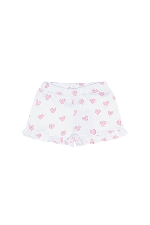 Nellapima Pink Heart Short Set In White