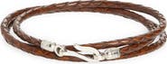 Caputo & Co. Men's Euro Braided Leather Triple Wrap Bracelet