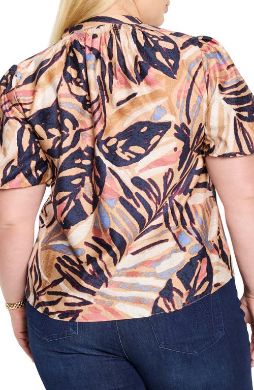Nic + Zoe Nic+zoe Terra Cotta Garden Cotton Top In Black