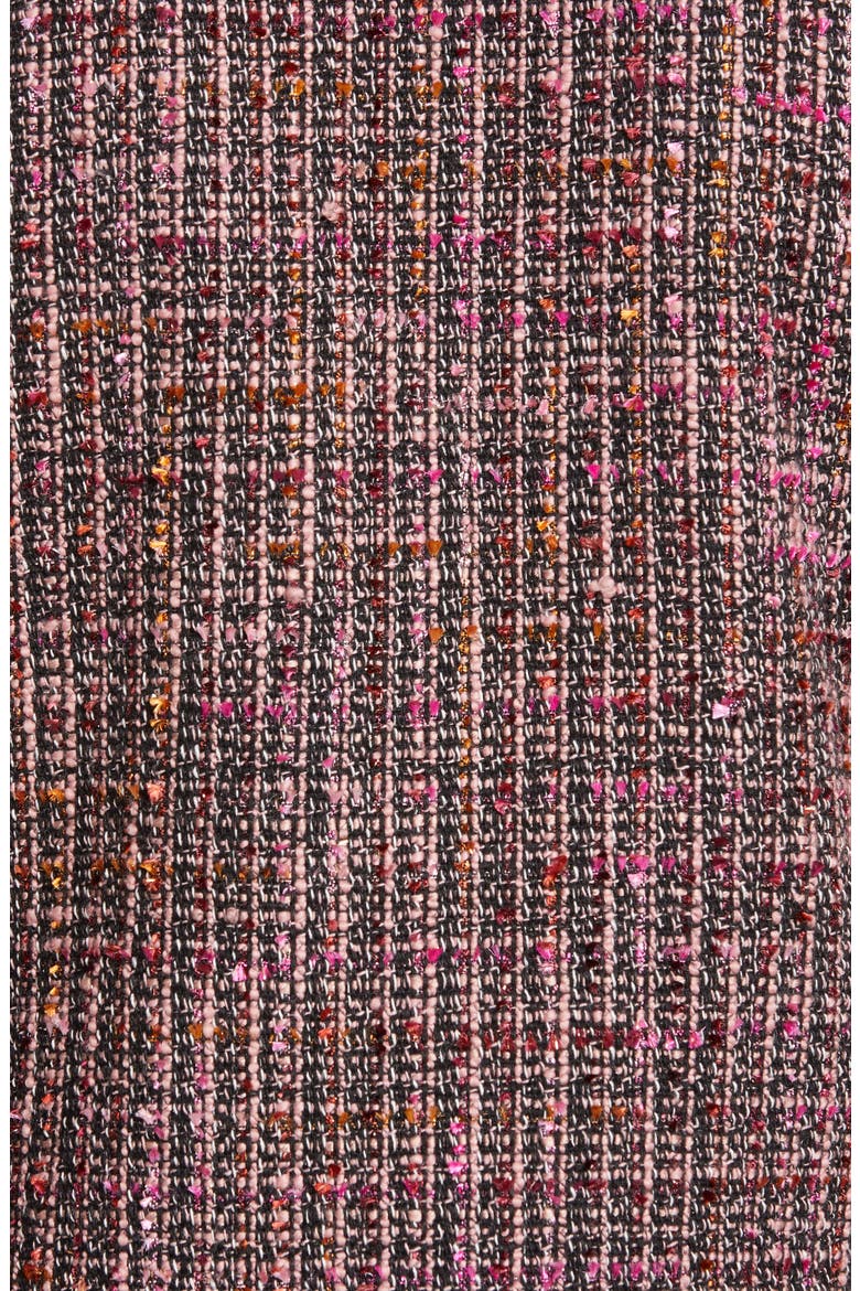puff sleeve tweed jacket, Alternate, color, BLACK MULTI
