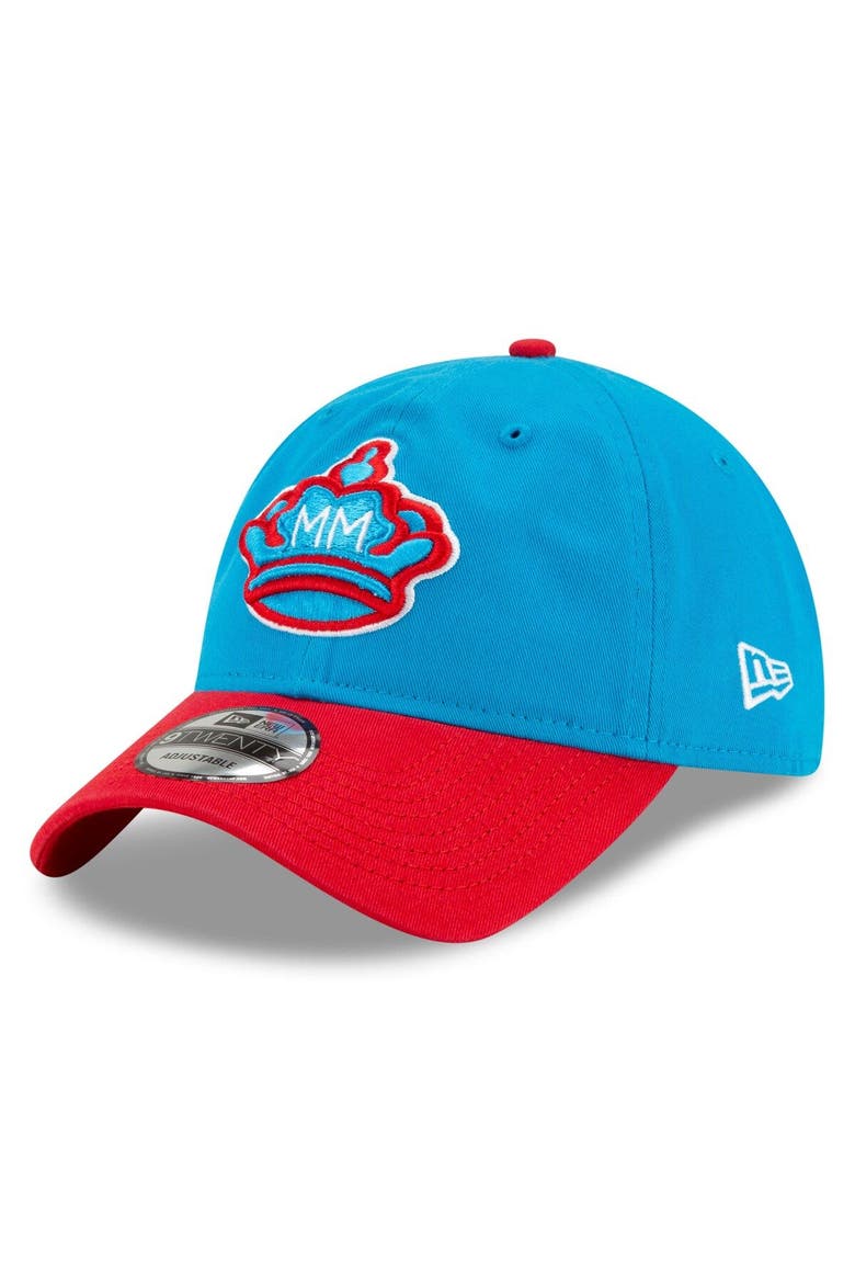 Men's New Era Blue/Red Miami Marlins 2021 City Connect 9TWENTY Adjustable Hat, Main, color, Blue