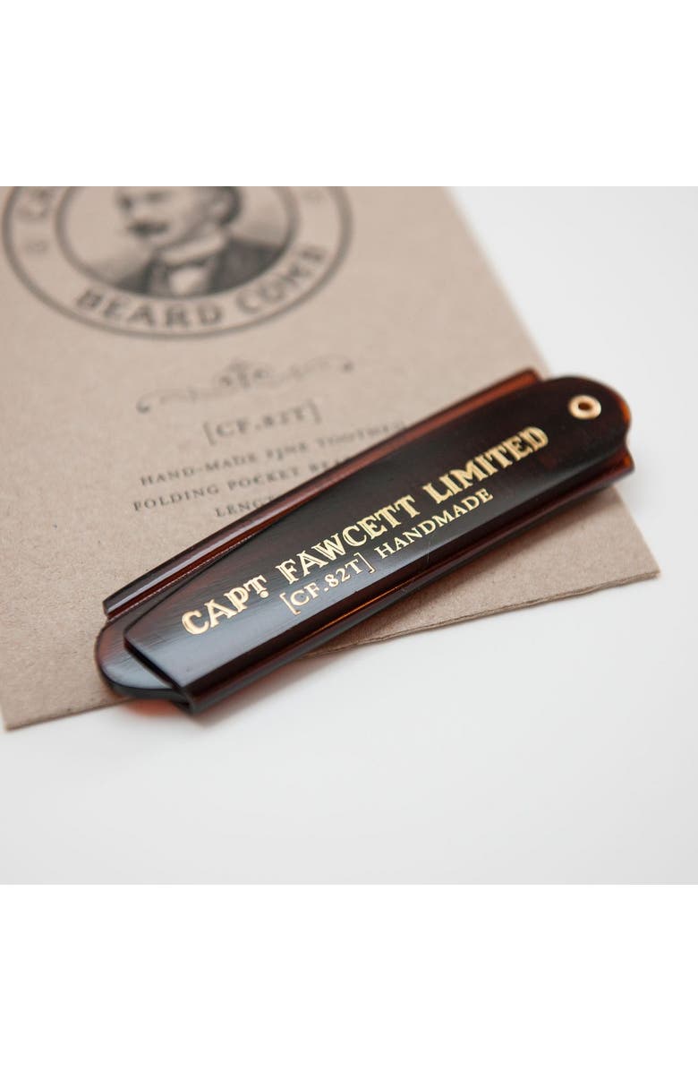Captain Fawcett Folding Pocket Beard Comb, Alternate, color, Comb