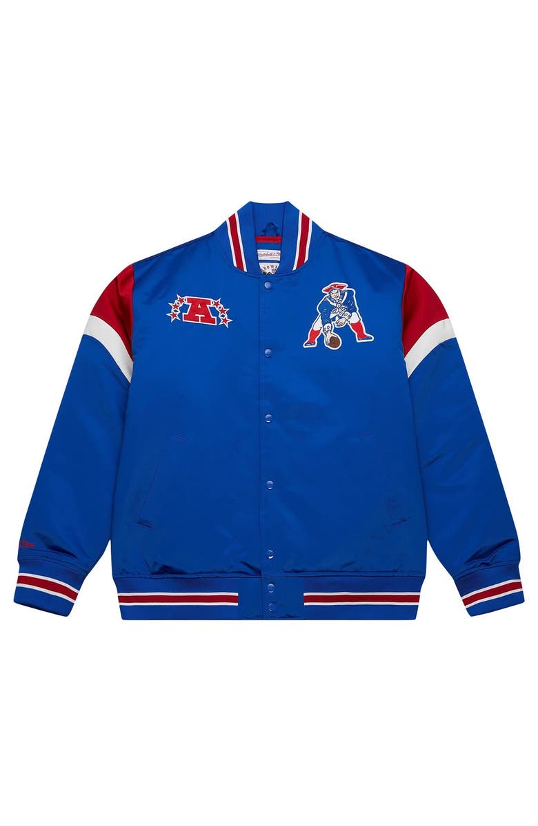 Mitchell & Ness Men's Mitchell & Ness  Royal New England Patriots Big & Tall Satin Full-Snap Jacket, Alternate, color, Royal