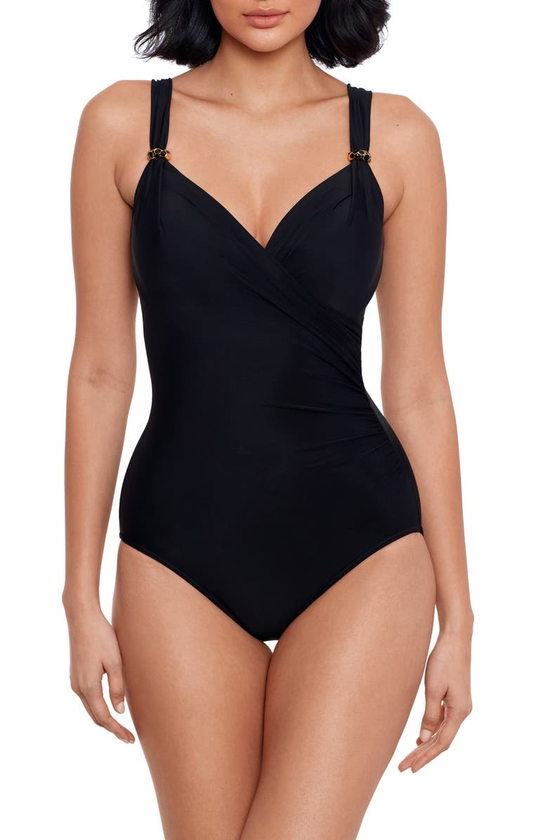 Miraclesuit<sup>®</sup> Razzle Dazzle Siren One-Piece Swimsuit, Main, color, Black