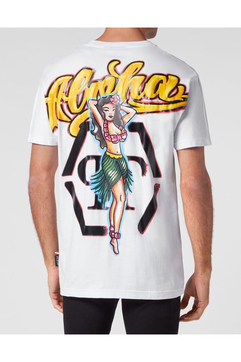 T-Shirt Round Neck Ss Hawaii Men, Alternate, color, white