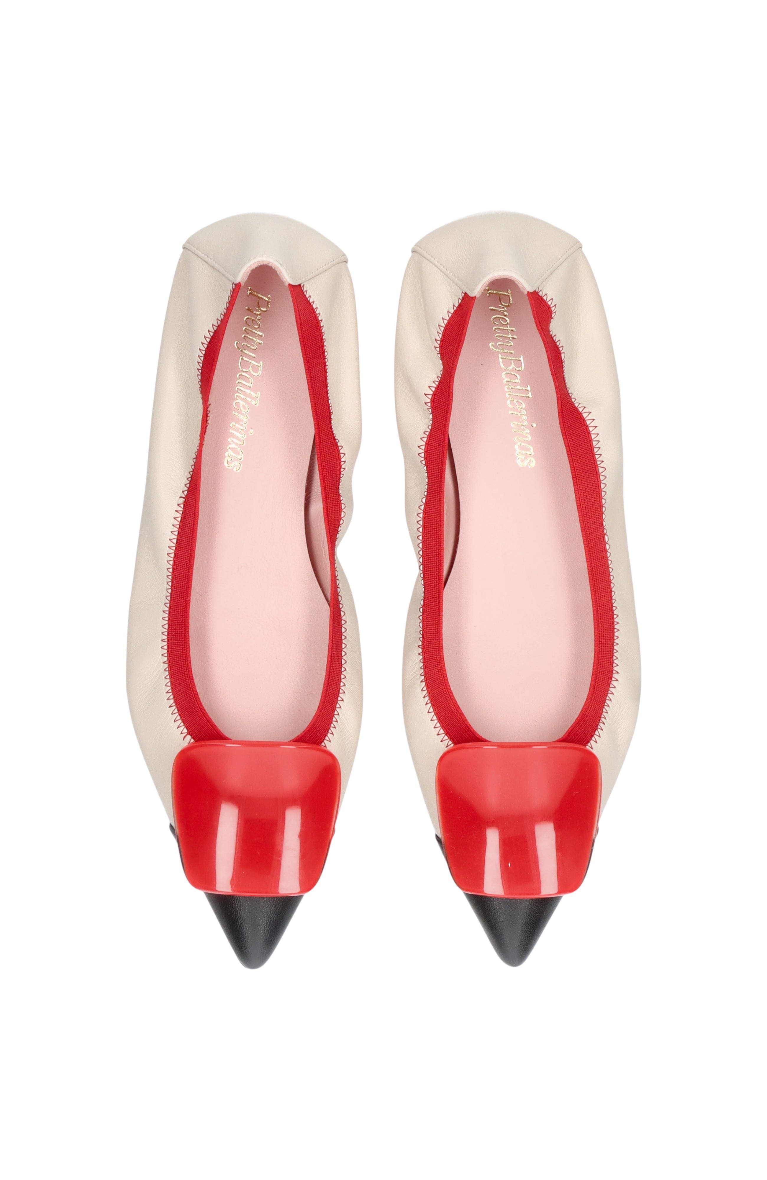 Pointed Toe Brooch Ballet Flat, Alternate, color, Ivory
