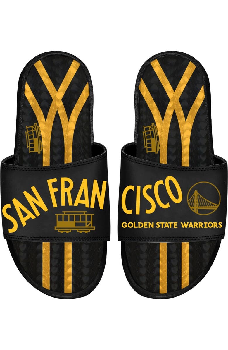 ISLIDE Men's ISlide Black Golden State Warriors 2023/24 City Edition Gel Slide Sandals, Main, color,
