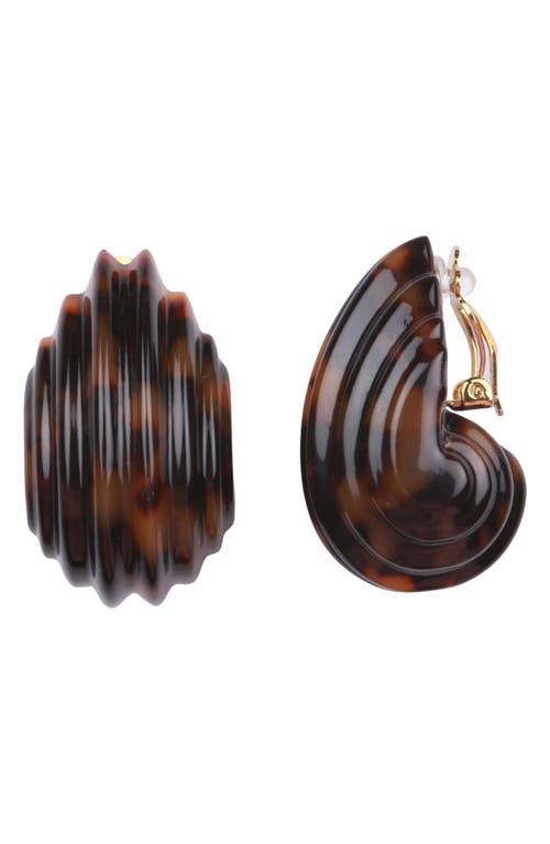 Julietta X Cassetto Jc3 Resin Clip-on Earrings In Tortoise