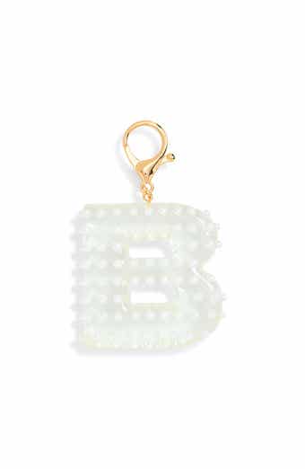 Faux Pearl Initial Bag Charm