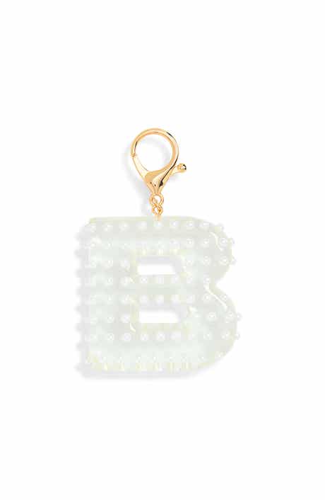 Faux Pearl Initial Bag Charm