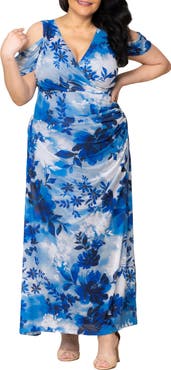 Kiyonna Seraphina Cold Shoulder Mesh Gown