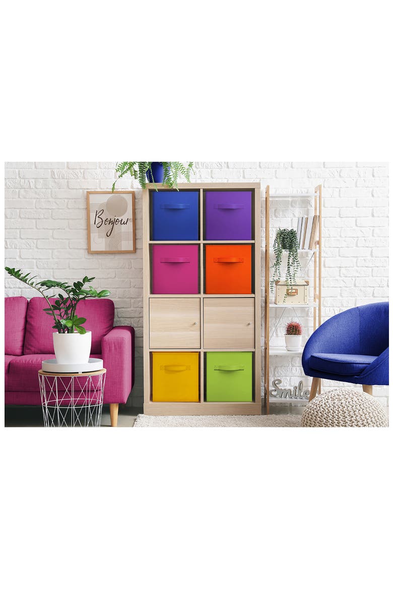 6-Pack Collapsible Storage Cubes, Alternate, color, RAINBOW MULTICOLORED