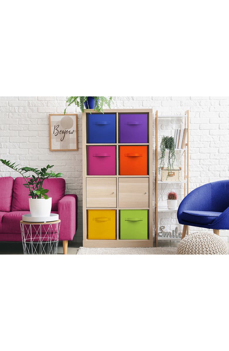 SORBUS 6-Pack Collapsible Storage Cubes, Alternate, color, Rainbow Multicolored